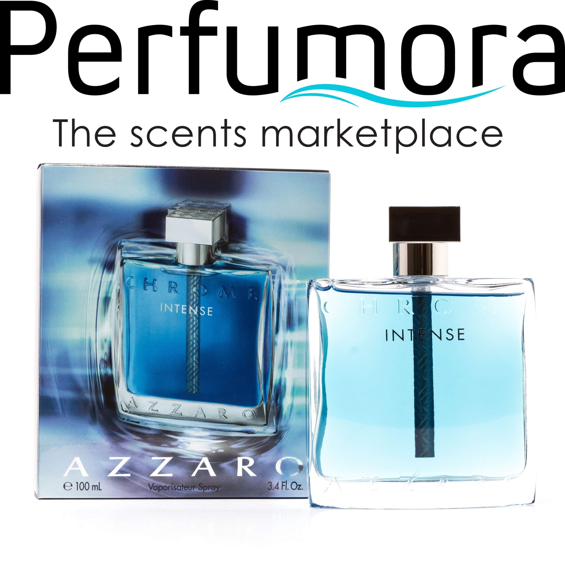 Chrome Intense Eau de Toilette Spray for Men by Azzaro 3.4 oz.