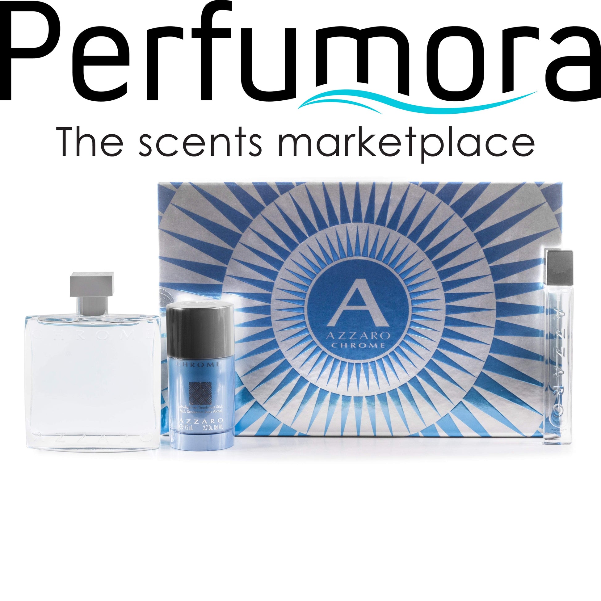 Chrome Eau de Toilette Gift Set for Men by Azzaro 3.4 oz.