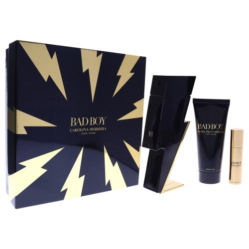 Carolina Herrera Bad Boy 3 PCS SET + Shower Gel 3.4 oz EDT Spray for Men