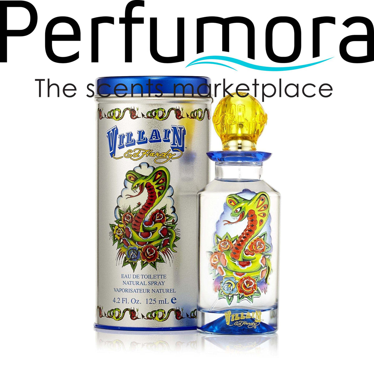 Ed Hardy Villian Eau de Toilette Spray for Men by Christian Audigier 4.2 oz.