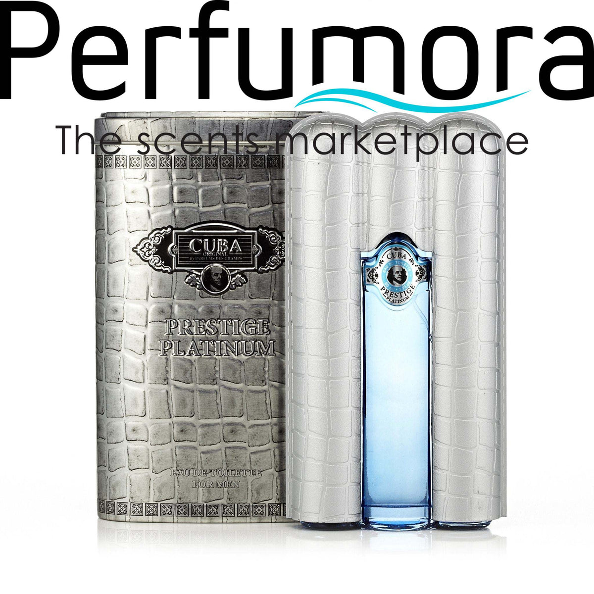 Prestige Platinum Eau de Toilette Spray for Men by Cuba 3.3 oz.