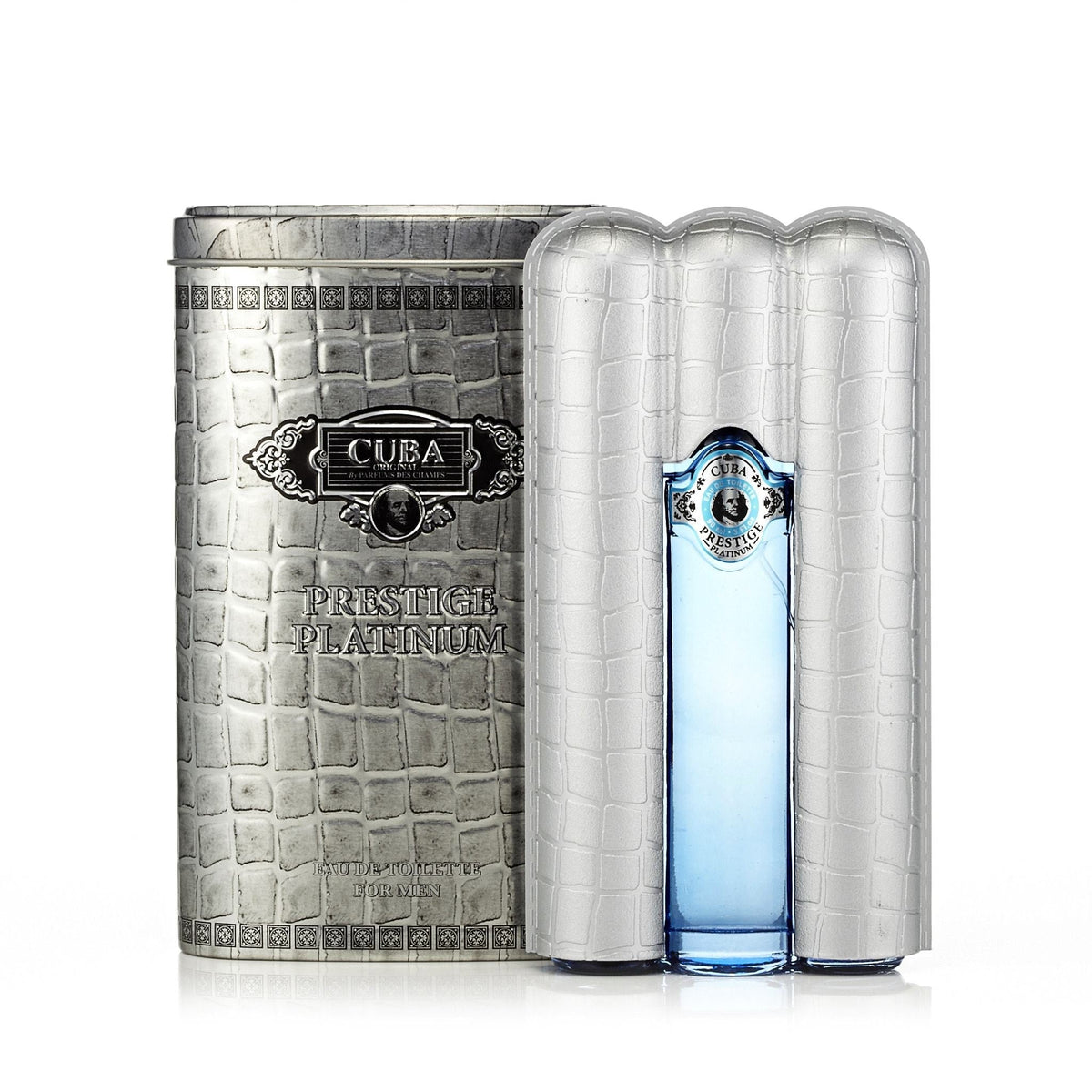 Prestige Platinum Eau de Toilette Spray for Men by Cuba 3.3 oz.