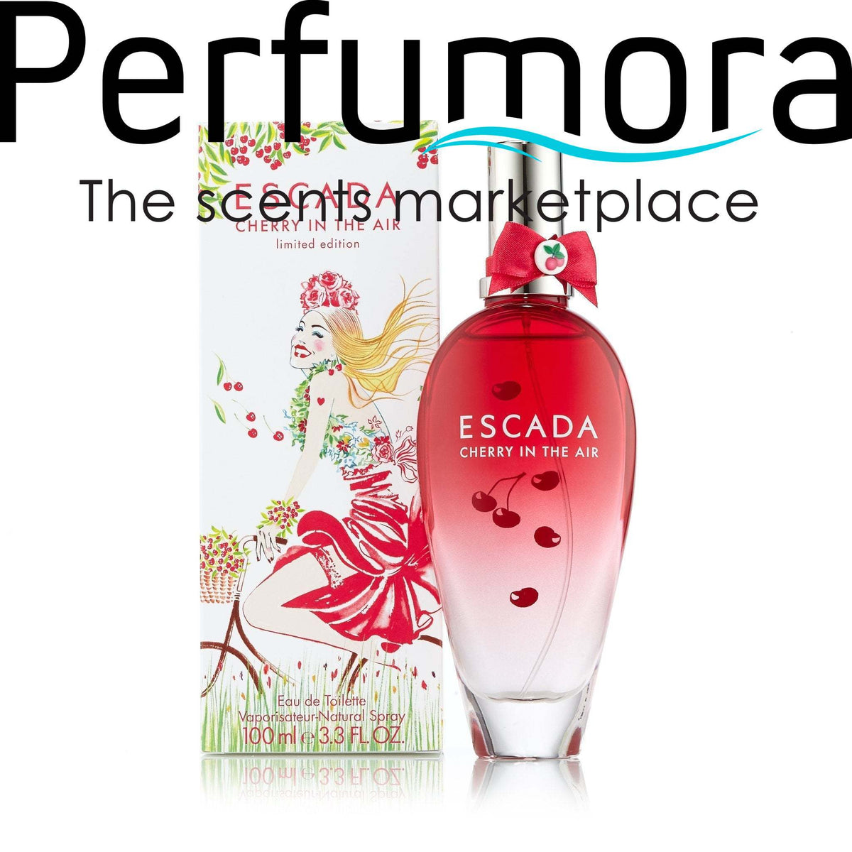 Cherry in the Air Eau de Toilette Spray for Women by Escada 3.4 oz.