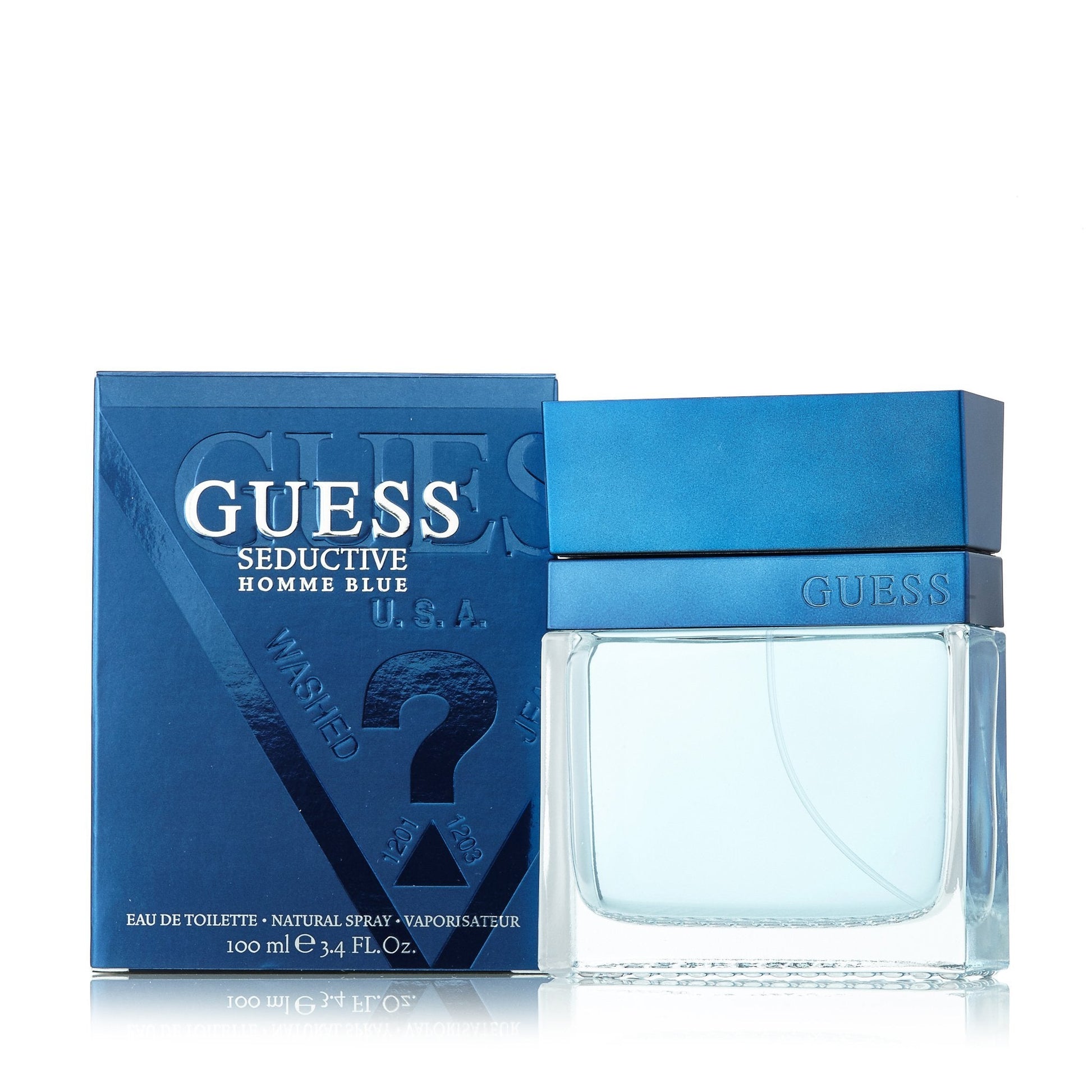 Seductive Homme Blue Eau de Toilette Spray for Men by Guess 3.4 oz.