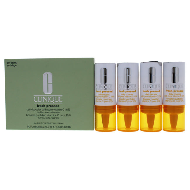 Fresh Pressed Daily Booster with Vitamin C 10 Percent by Clinique for Women - 4 x 0.29 oz Treatment