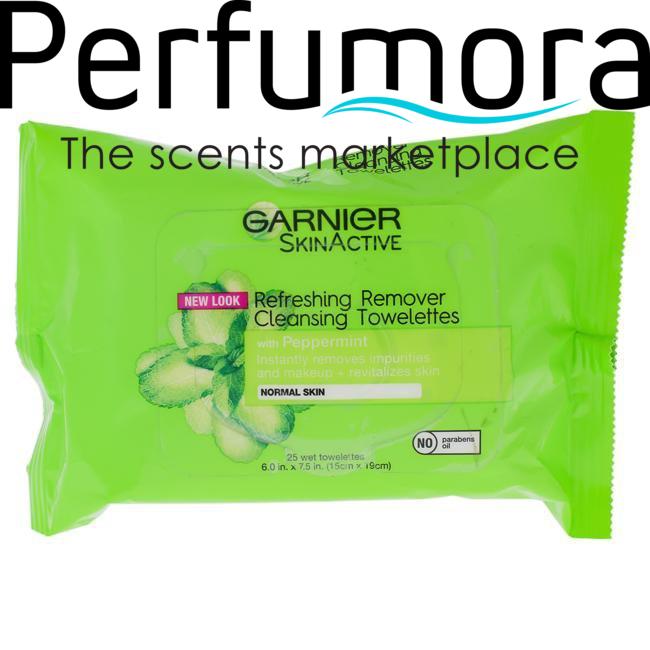 Clean Refreshing Remover Cleansing Towelettes by Garnier for Unisex - 25 Count Towelettes