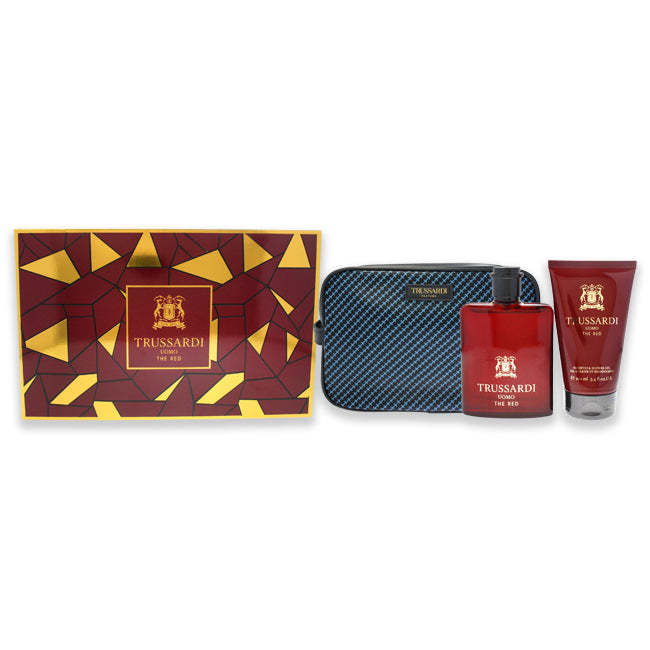Uomo The Red by Trussardi for Men - 3 Pc Gift Set