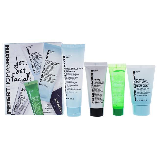 Jet Set Facial by Peter Thomas Roth for Unisex - 4 Pc Kit 0.5oz Firmx Peeling Gel, 0.47oz Cucumber G