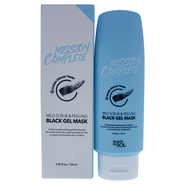 Mission Complete Mild Scrub and Peeling Black Gel Mask by Touch In Sol for Women - 4.05 oz Mask