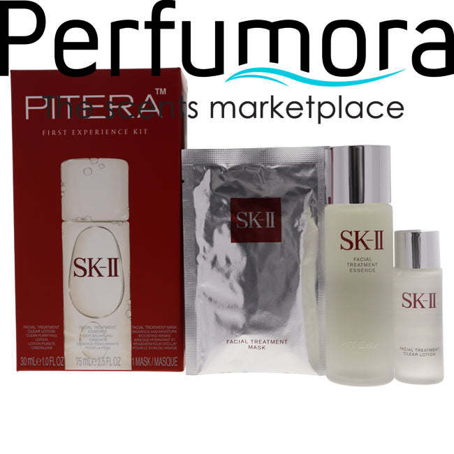 Pitera First Experience Kit by SK-II for Unisex - 3 Pc 2.5oz Facial Treatment Essence , 1oz Facial Treatment Clear Lotion, 1Pc Facial Treatment Mask