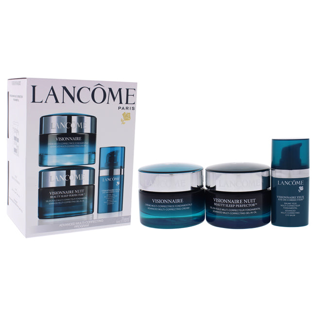 Visionnaire Advanced Multi-Correcting Program Kit by Lancome for Unisex - 3 Pc 1.7oz Cream, 1.7oz Gel-In-Oil, 0.5 Eye Balm