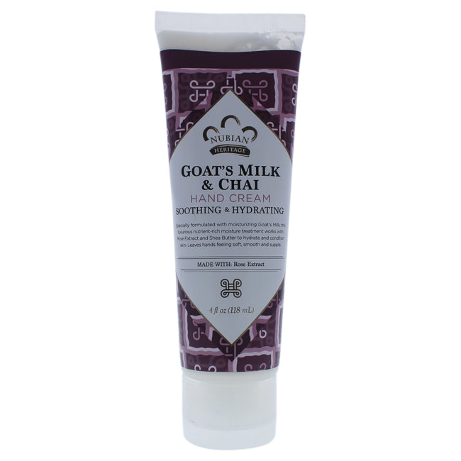 Goats Milk and Chai Hand Cream by Nubian Heritage for Unisex - 4 oz Cream
