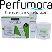 Take A Deep Breath Duo by Philosophy for Unisex - 2 Pc Set 2oz Oil-Free Oxygenating Gel Cream, 0.5oz Oxygenating Eye Gel Cream