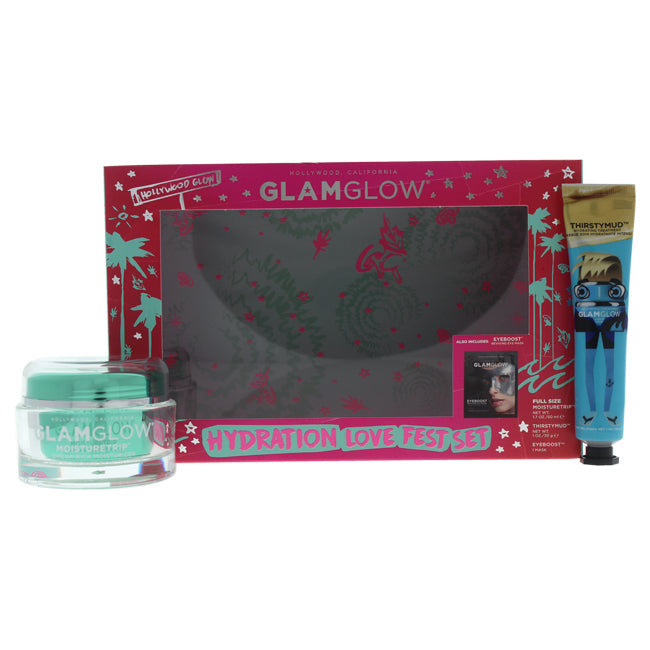 Hydration Love Fest Set by Glamglow for Women - 3 Pc 1.7oz Moisturetrip, 1oz Thirstymud, 1 Eyeboost Mask