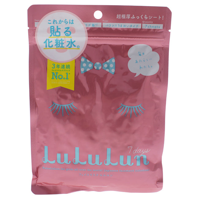 Face Mask - Pink by Lululun for Women - 7 Pc Mask