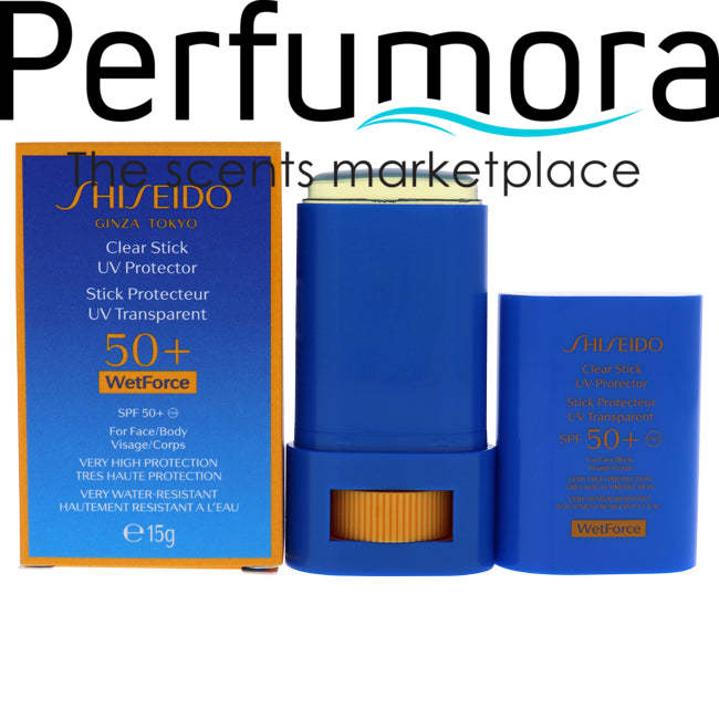 Clear Stick UV Protector WetForce SPF 50 by Shiseido for Unisex - 0.52 oz Sunscreen