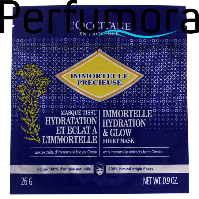 Immortelle Hydrating and Glow Sheet Mask by LOccitane for Unisex - 1 Pc Mask