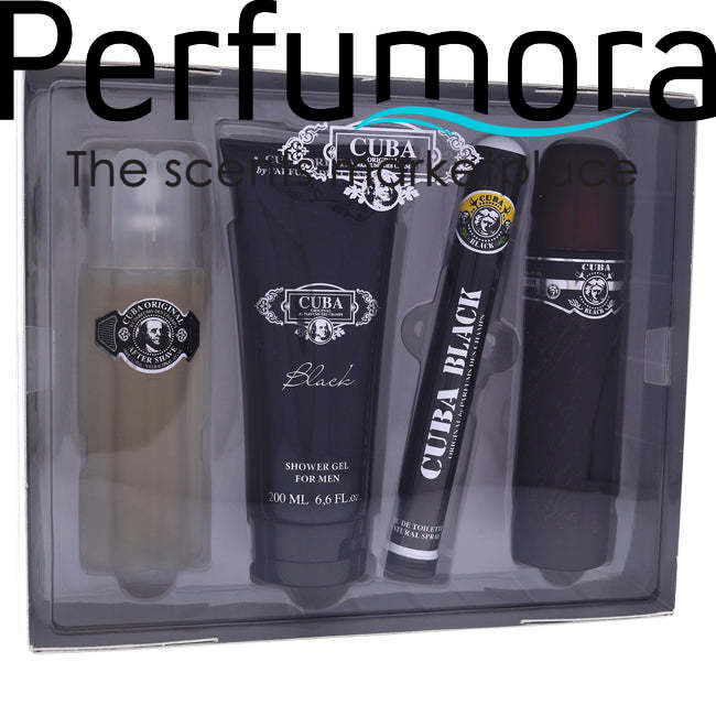 Cuba Black by Cuba for Men - 4 Pc Gift Set