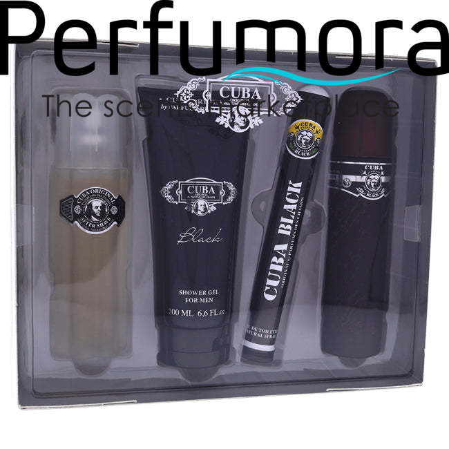 Cuba Black by Cuba for Men - 4 Pc Gift Set