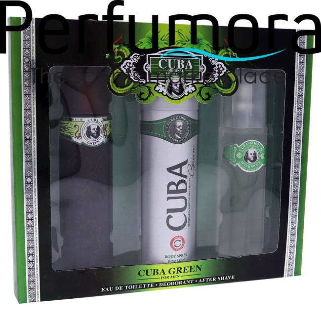 Cuba Green by Cuba for Men - 3 Pc Gift Set