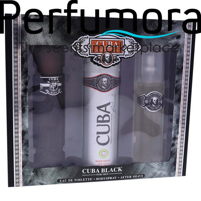 Cuba Black by Cuba for Men - 3 Pc Gift Set