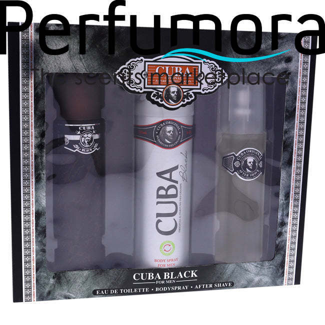 Cuba Black by Cuba for Men - 3 Pc Gift Set