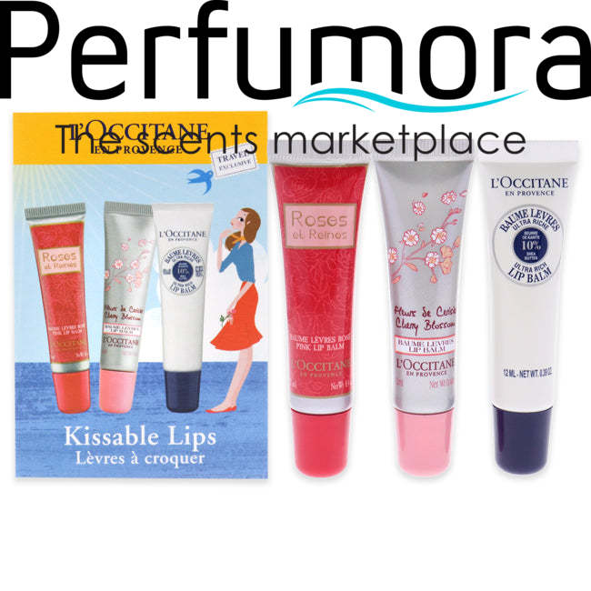 Kissable Lips Set by LOccitane for Women - 3 Pc