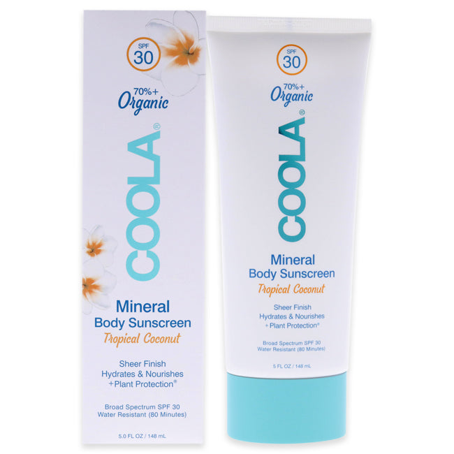 Mineral Body Organic Sunscreen Lotion SPF 30 - Tropical Coconut by Coola for Unisex - 5 oz Sunscreen