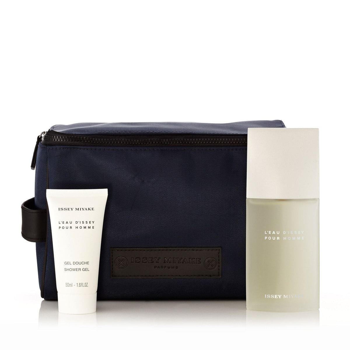 L'Eau Dissey Gift Set Eau de Toilette Shower Gel and Toiletry Bag for Men by Issey Miyake 2.5 oz.