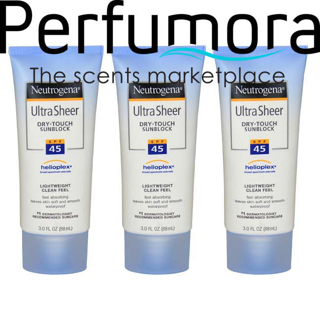 Ultra Sheer Dry Touch Sunblock SPF 45 by Neutrogena for Women - 3 oz Sunblock - Pack of 3