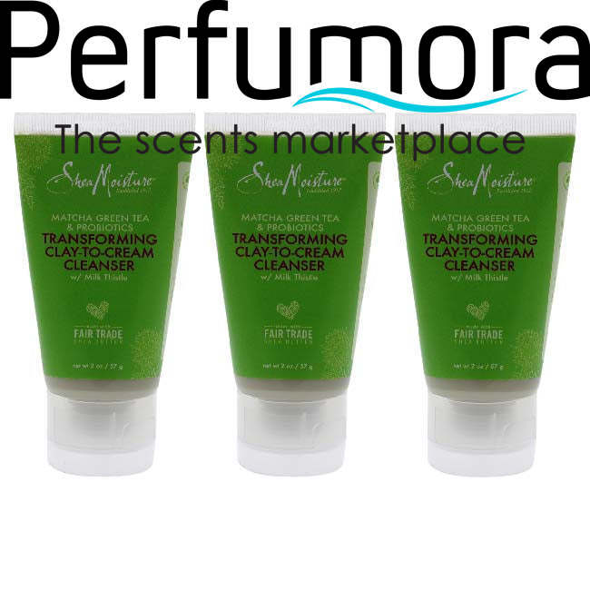 Matcha Green Tea and Probiotics Transforming Clay-To-Cream Cleanser by Shea Moisture for Unisex - 2 oz Cleanser - Pack of 3
