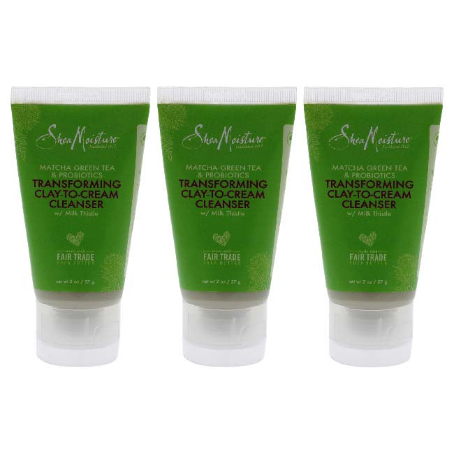 Matcha Green Tea and Probiotics Transforming Clay-To-Cream Cleanser by Shea Moisture for Unisex - 2 oz Cleanser - Pack of 3