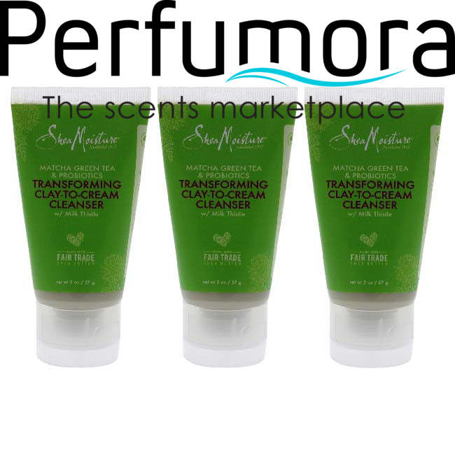 Matcha Green Tea and Probiotics Transforming Clay-To-Cream Cleanser by Shea Moisture for Unisex - 2 oz Cleanser - Pack of 3