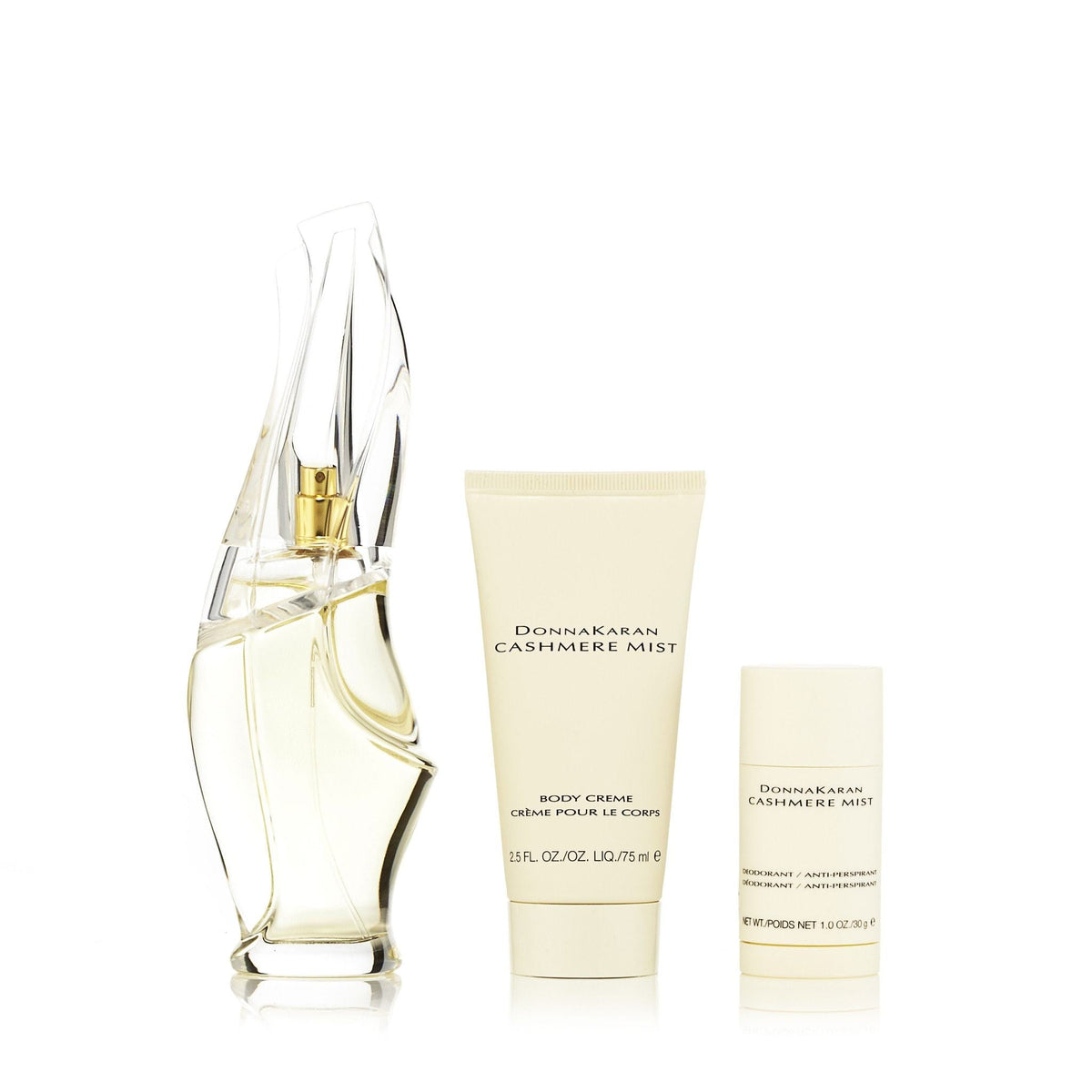 Cashmere Mist Gift Set Eau de Parfum, Body Cream, Deodorant and Bag for Women by Donna Karan 3.4 oz.