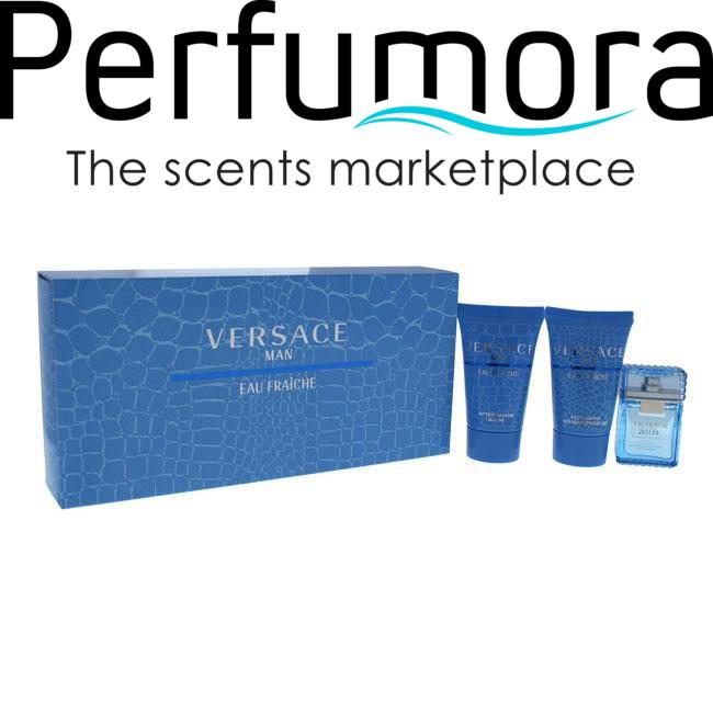 Versace Man Eau Fraiche by Versace for Men - 3 Pc Mini Gift Set 5ml EDT Splash, 25ml Shower Gel, 25m