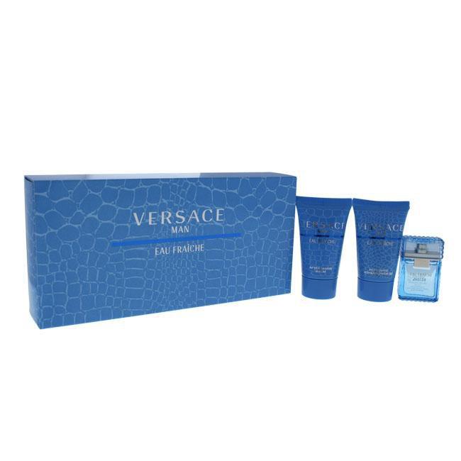 Versace Man Eau Fraiche by Versace for Men - 3 Pc Mini Gift Set 5ml EDT Splash, 25ml Shower Gel, 25m
