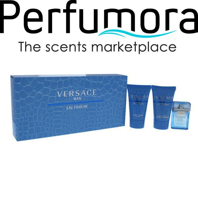 Versace Man Eau Fraiche by Versace for Men - 3 Pc Mini Gift Set 5ml EDT Splash, 25ml Shower Gel, 25m