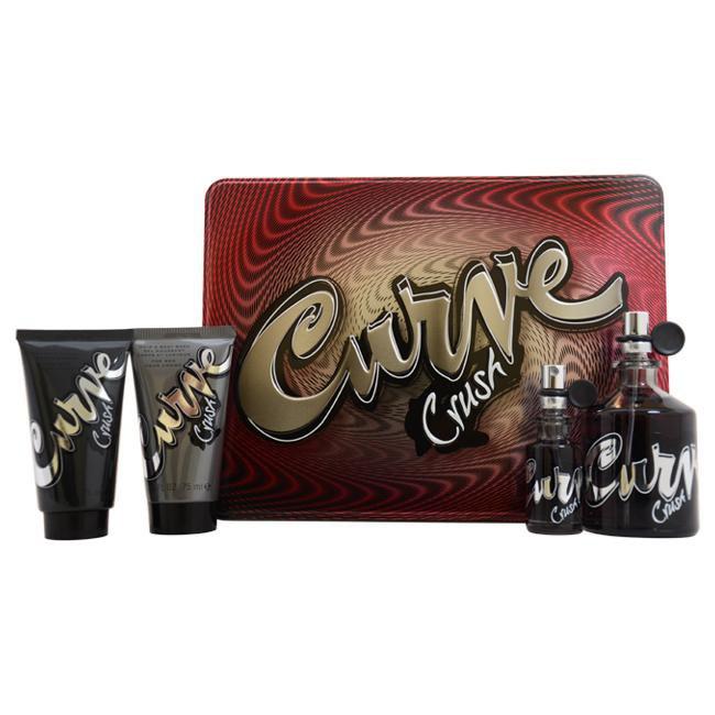 Curve Crush by Liz Claiborne for Men - 4 Pc Gift Set 4.2oz Cologne Spray, 15ml Cologne Spray, 2.5oz Skin Soother, 2.5oz Hair & Body Wash