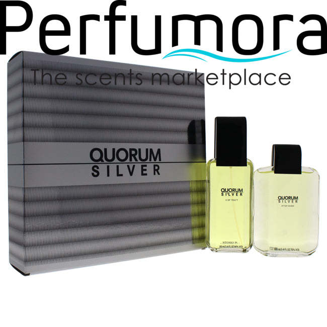 Quorum Silver by Antonio Puig for Men - 2 Pc Gift Set