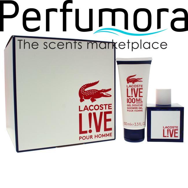 Lacoste Live by Lacoste for Men - 2 Pc Gift Set 3.3oz EDT Spray, 3.3oz Shower Gel
