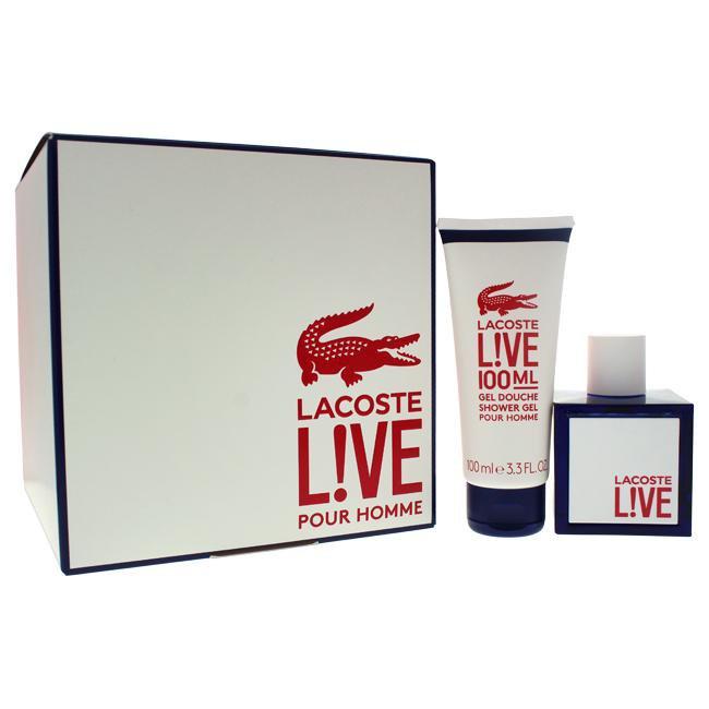 Lacoste Live by Lacoste for Men - 2 Pc Gift Set 3.3oz EDT Spray, 3.3oz Shower Gel