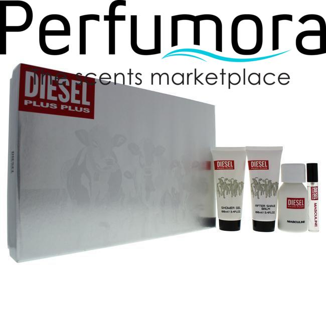 Diesel Plus Plus by Diesel for Men - 4 Pc Gift Set 2.5oz Eau de Toilette - EDT/S, 0.5oz Eau de Toilette - EDT/S, 3.4oz Shower Gel, 3.4oz After Shave Balm