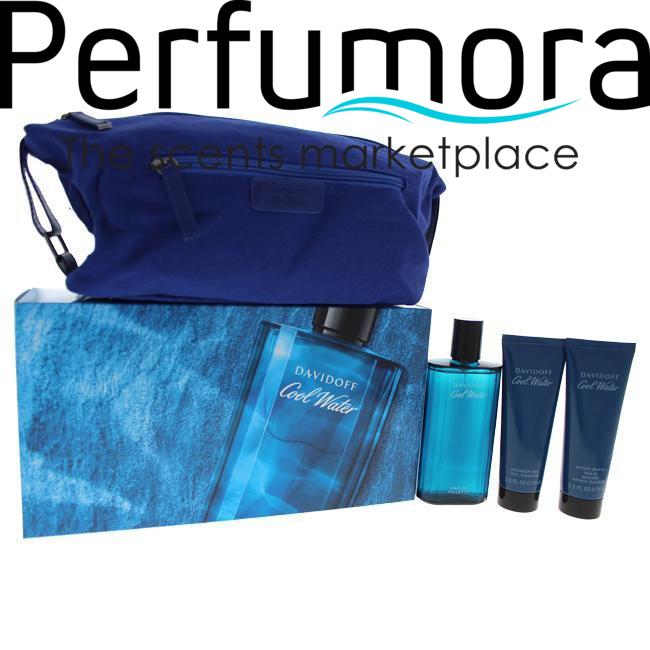 Cool Water by Zino Davidoff for Men - 4 Pc Gift Set 4.2oz Eau de Toilette - EDT/S, 2.5oz Shower Gel, 2.5oz After S