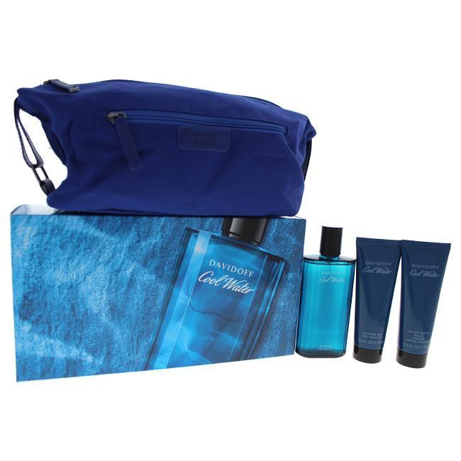 Cool Water by Zino Davidoff for Men - 4 Pc Gift Set 4.2oz Eau de Toilette - EDT/S, 2.5oz Shower Gel, 2.5oz After S