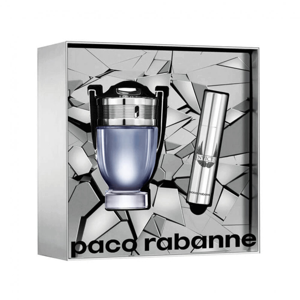 PACO RABANNE INVICTUS 2 PCS SET FOR MEN: 1.7 EAU DE TOILETTE SPRAY + 0.33 OZ EAU DE TOILETTE