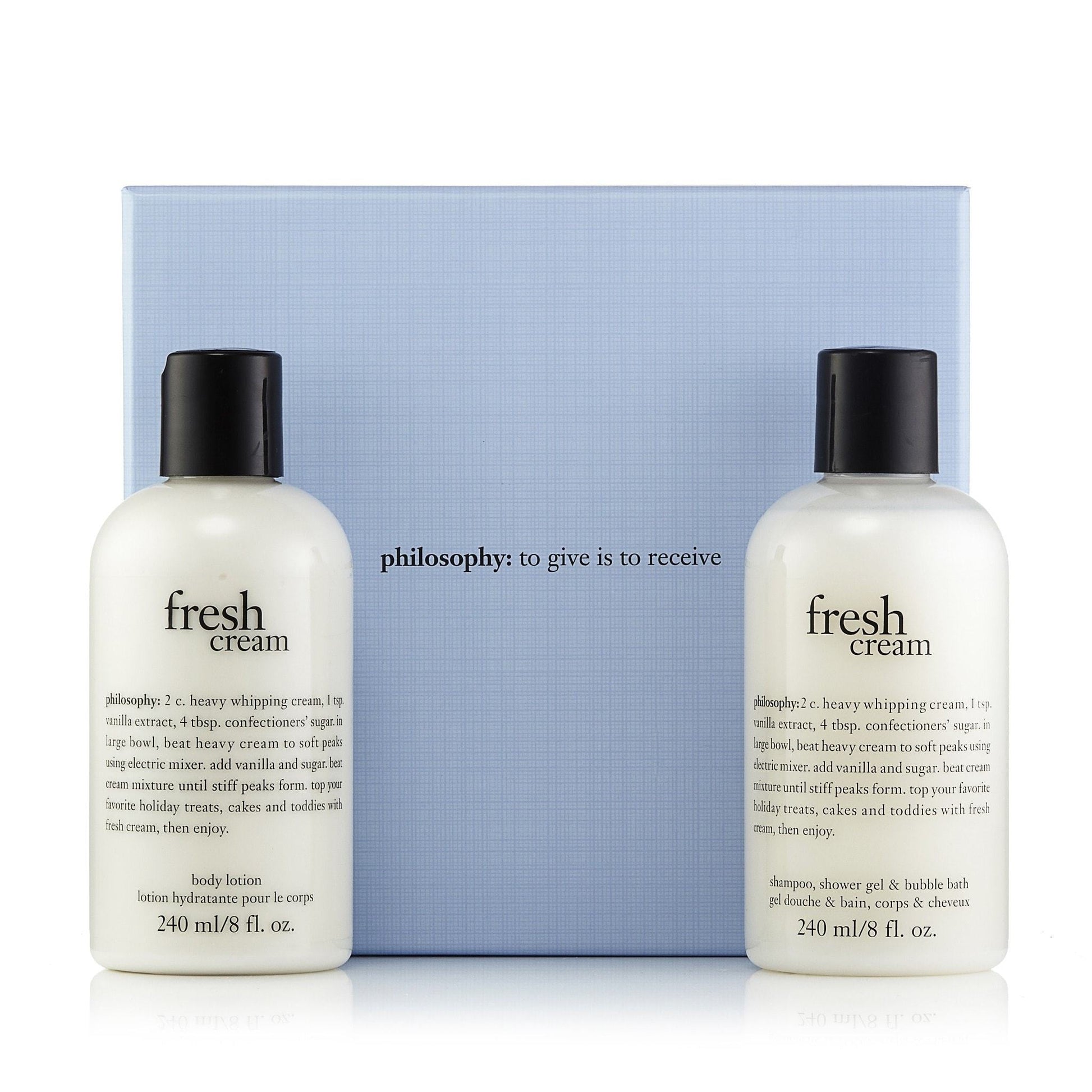 Fresh Cream Shower Gel and Shampoo Gift Set by Philosophy 8.0 oz. Each