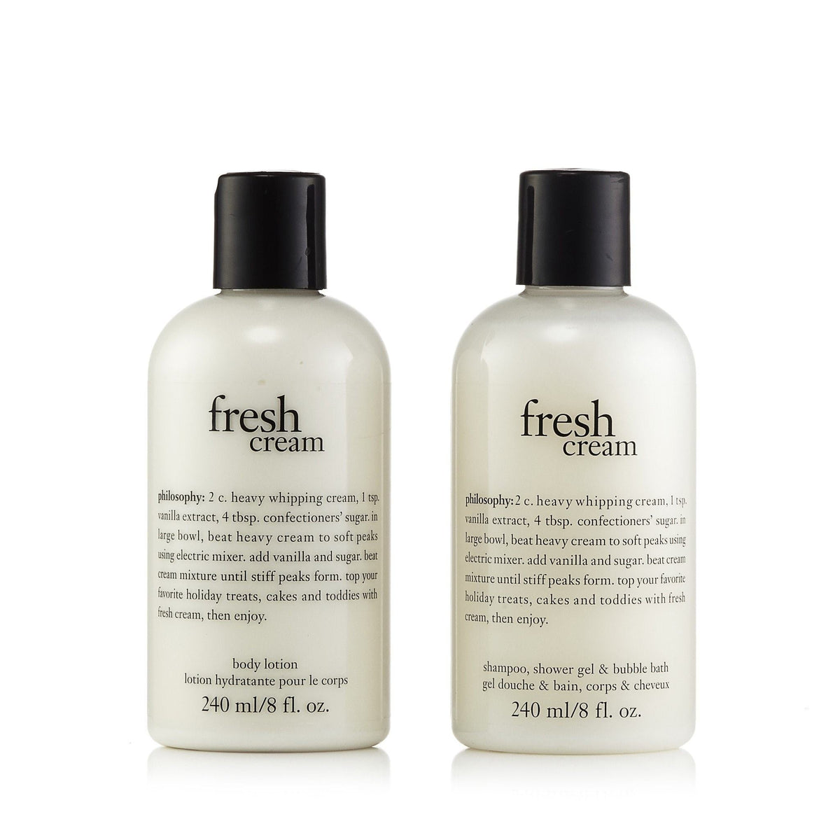 Fresh Cream Shower Gel and Shampoo Gift Set by Philosophy 8.0 oz. Each