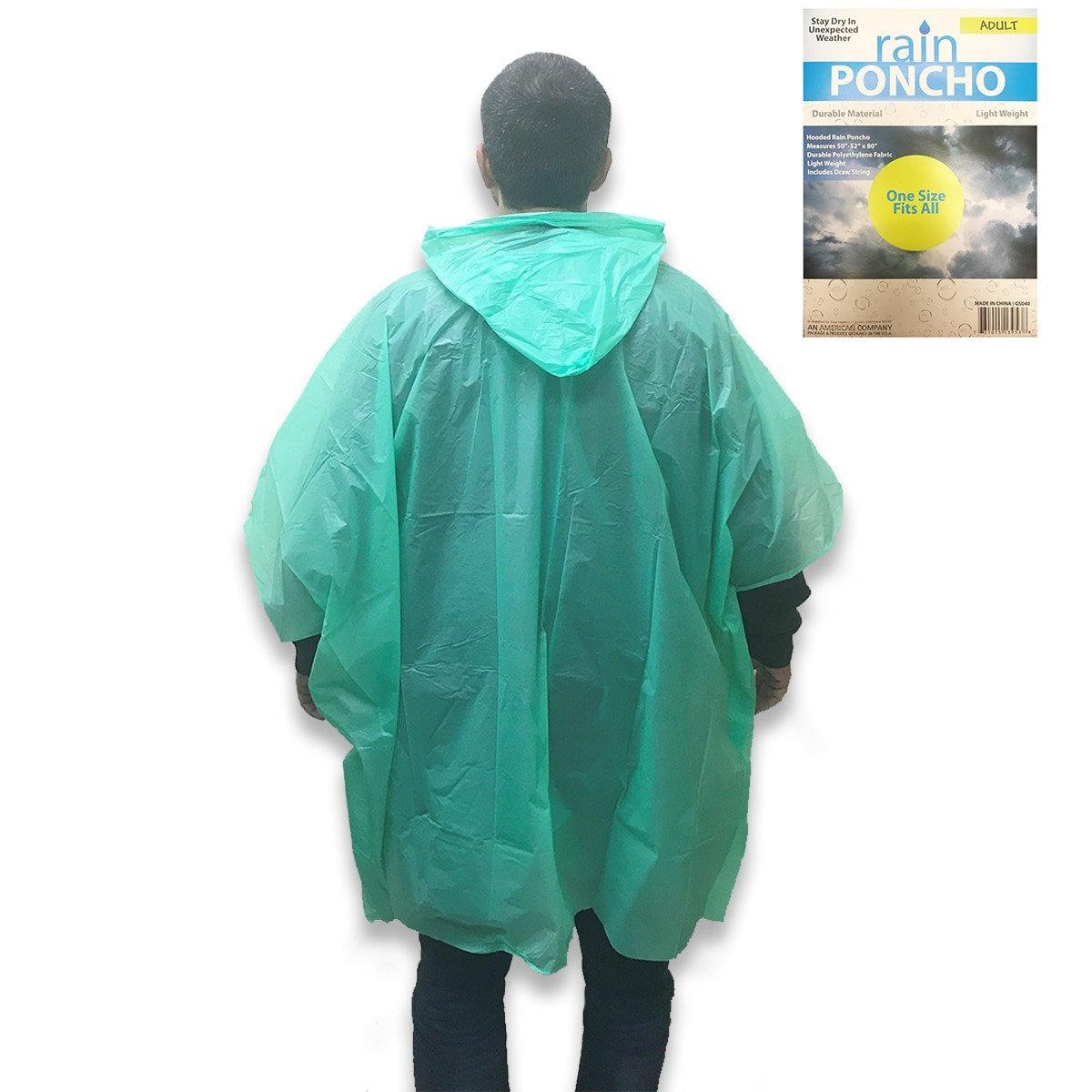 Rain Poncho - Pack of 5 - Durable Material Light Weight