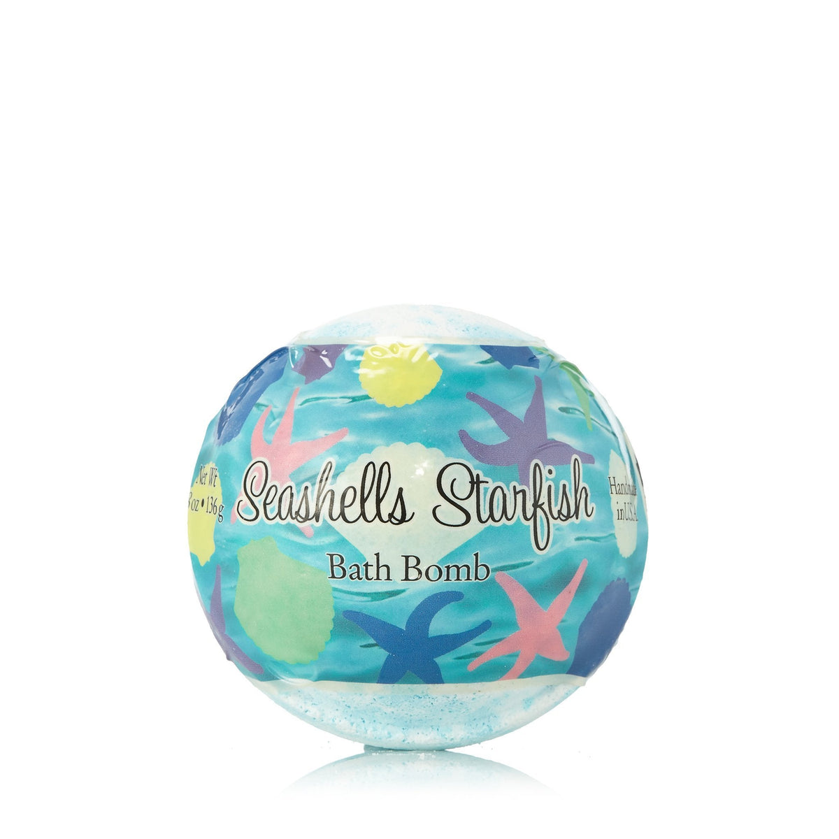 Seashells Starfish Hand Made Bath Bomb by Primal Elements 4.8 oz.