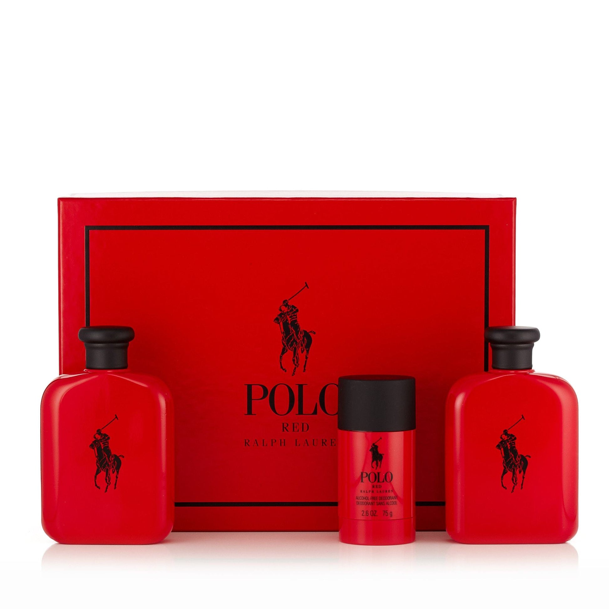 Polo Red Gift Set EDT,After Shave and Deodorant  for Men by Ralph Lauren 4.2 oz.
